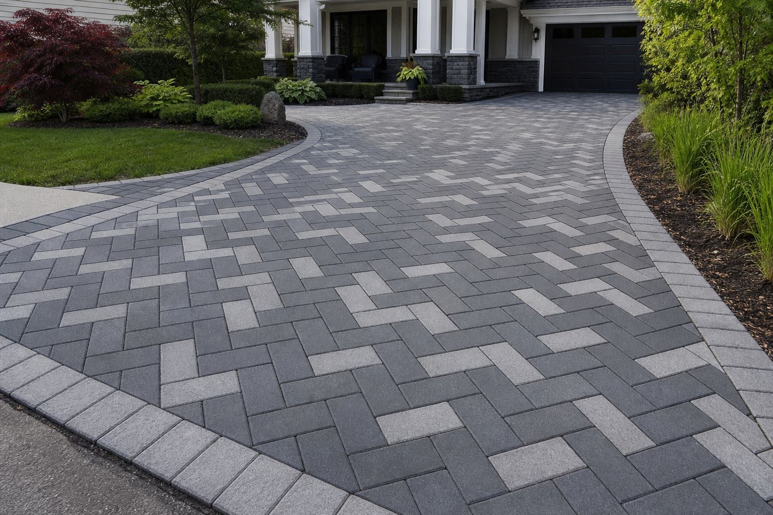 Custom interlock driveway installation