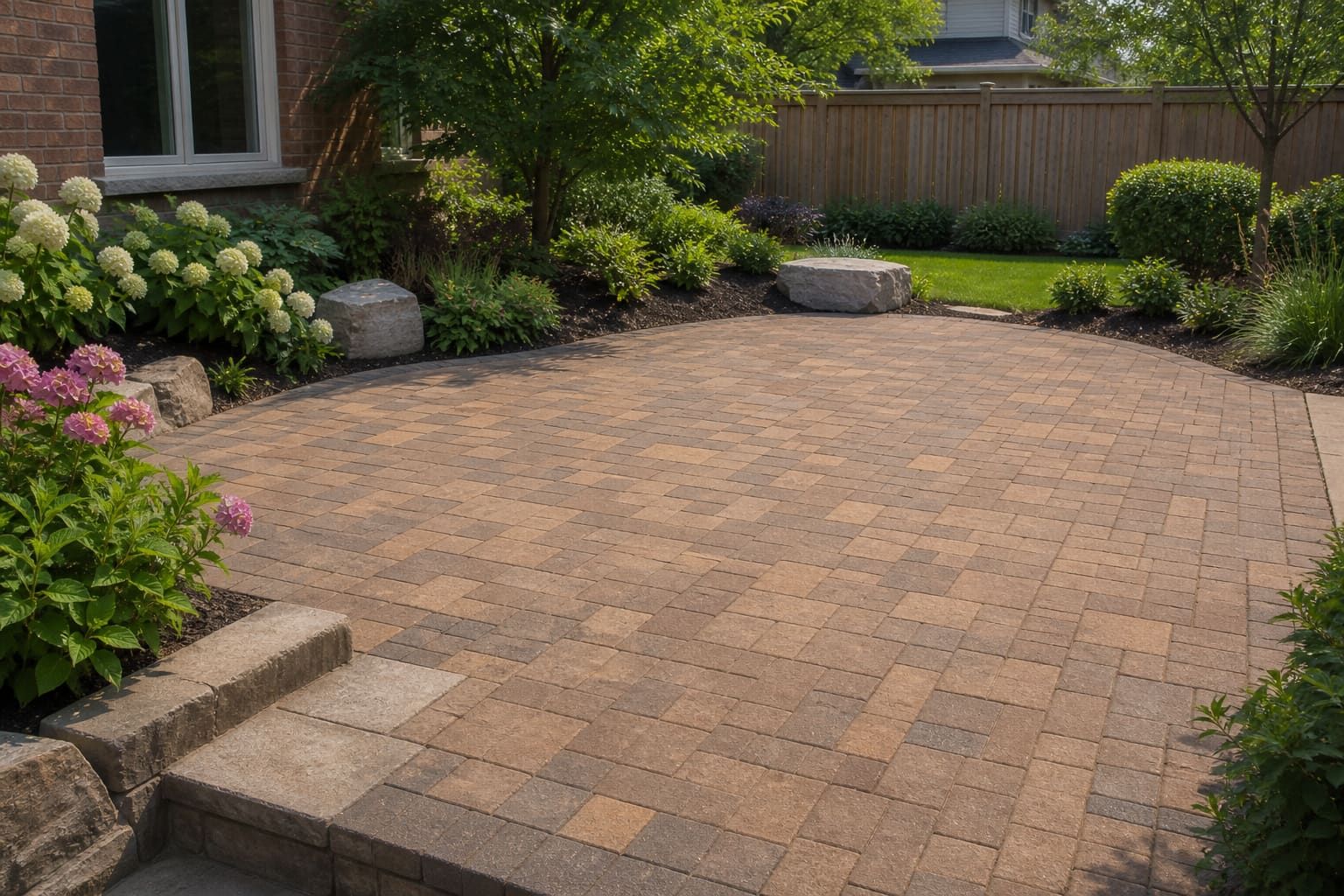 Finished interlock patio detail